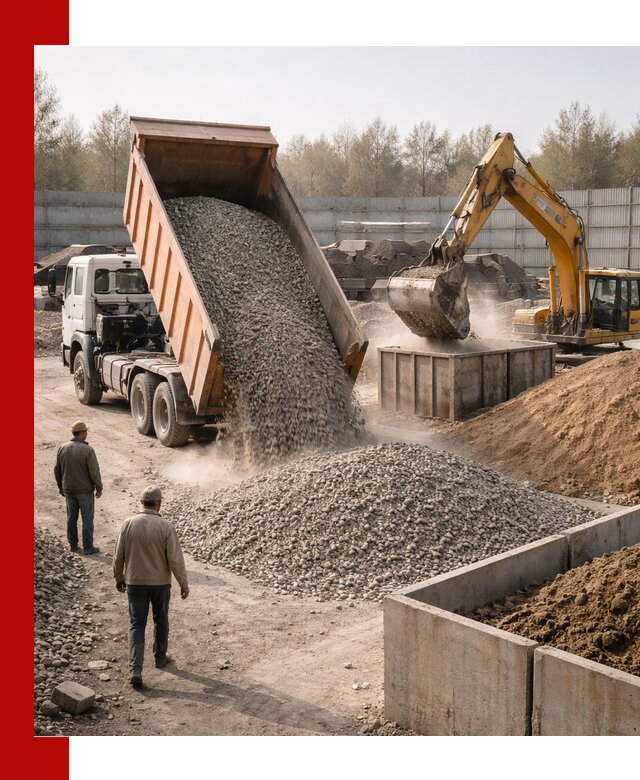 Доставка нерудных материалов с погрузкой и разгрузкой в донском