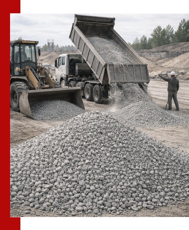 Доставка известнякового щебня фр. 5–20 в Донском