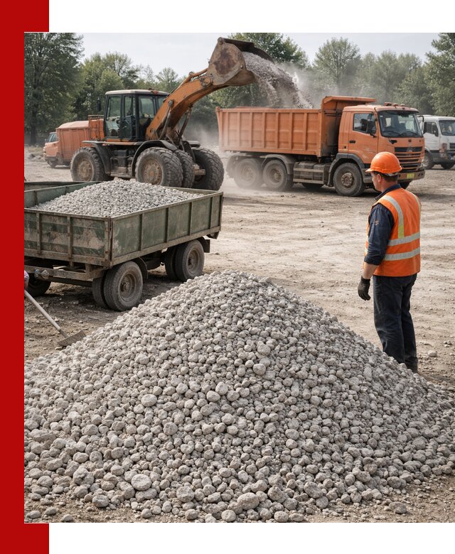 Доставка известнякового щебня фракция 20–40 в донском