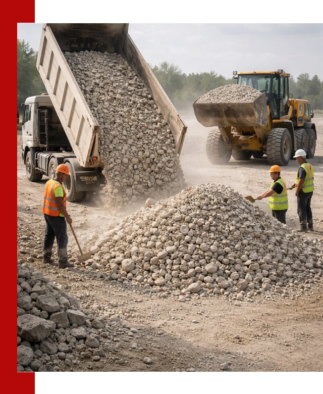 Доставка известнякового щебня фр. 40-70 в донском