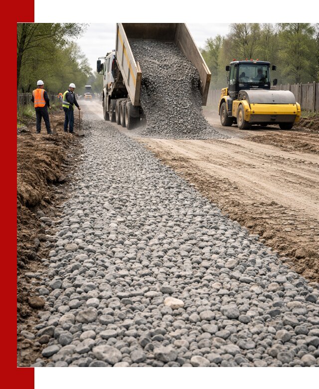 Доставка щебня для отсыпки дорог в донском высокого качества