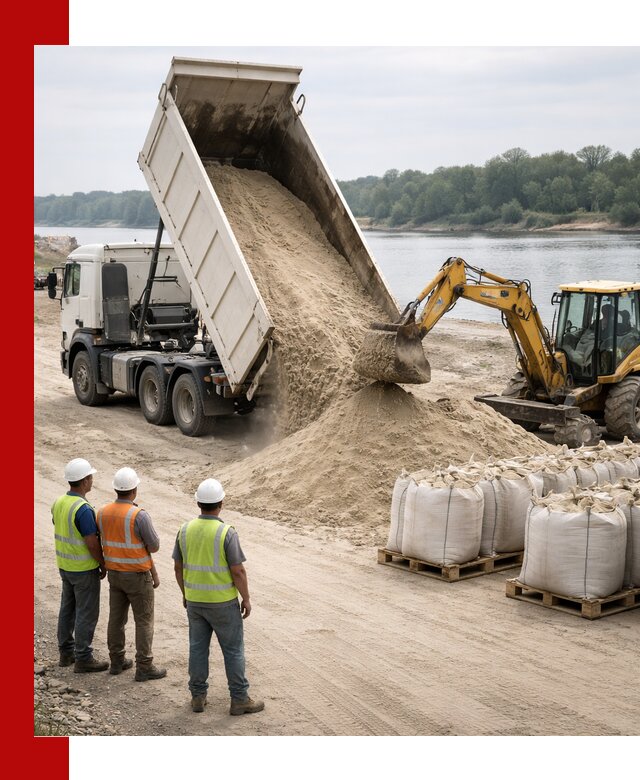 Доставка речного песка в донском самосвалами и погрузкой