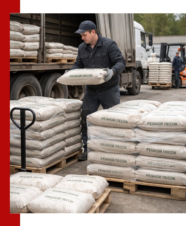 Речной песок в мешках с доставкой в донском