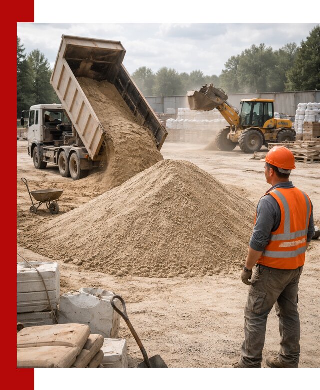 Доставка строительного песка с самосвалом в Донском