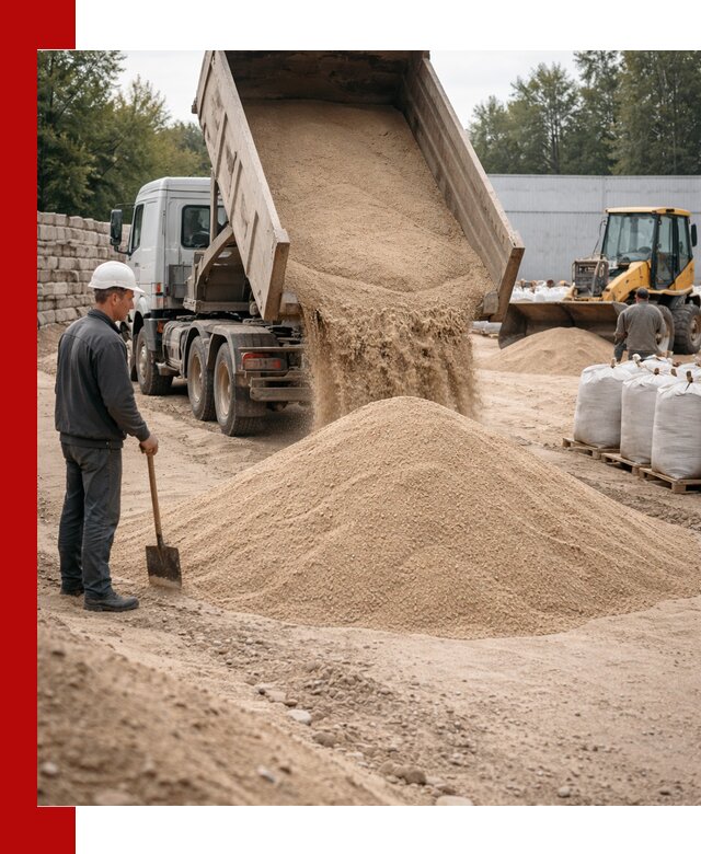 Кварцевый песок фракция 0–3 мм с доставкой в донском