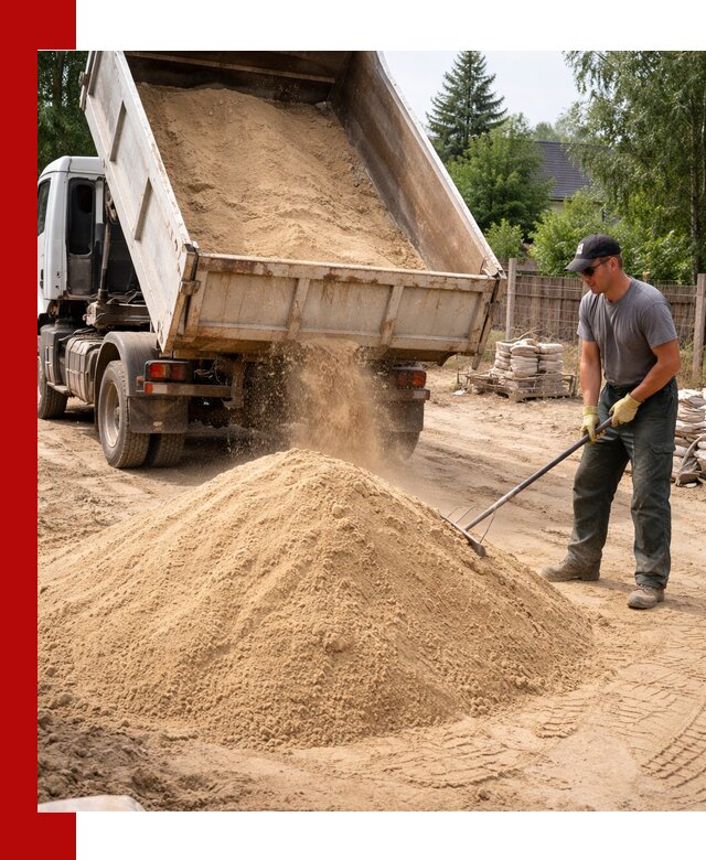 Доставка сухого песка самосвалами в донском
