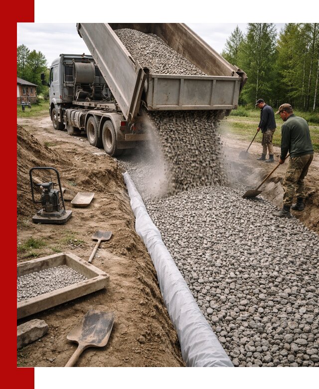 Гравий для дренажа с доставкой в донском качественный и недорогой