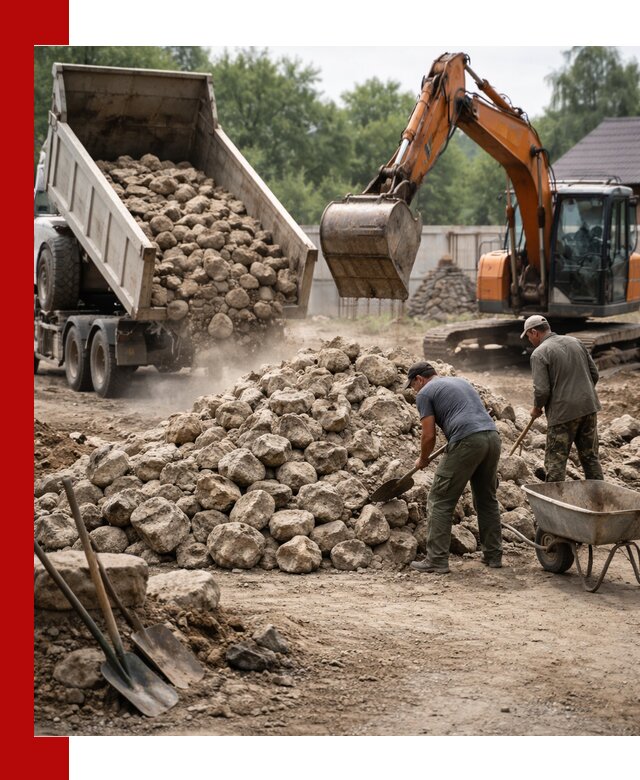 Доставка и разгрузка бутового камня в донском