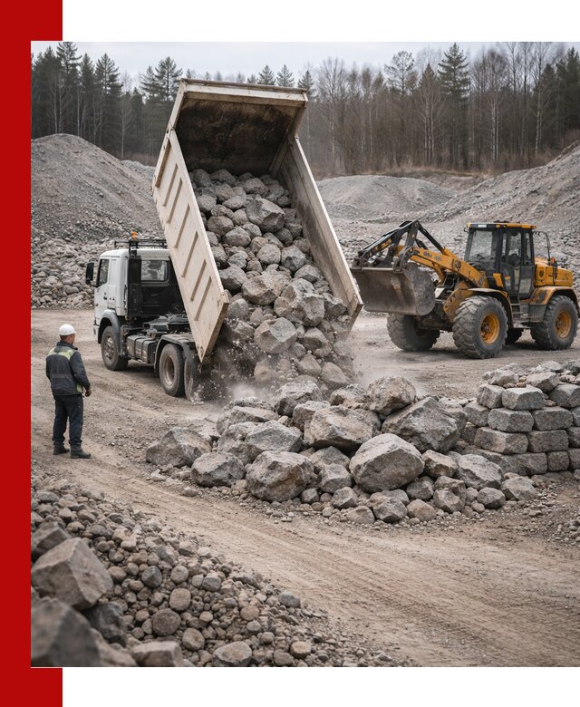 Доставка и продажа бутового гранитного камня в донском