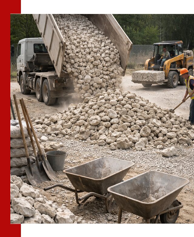 Доставка и продажа бутового известнякового камня в донском