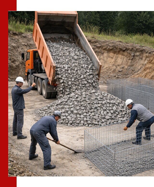 Камень для габионов с доставкой в донском быстро и надёжно