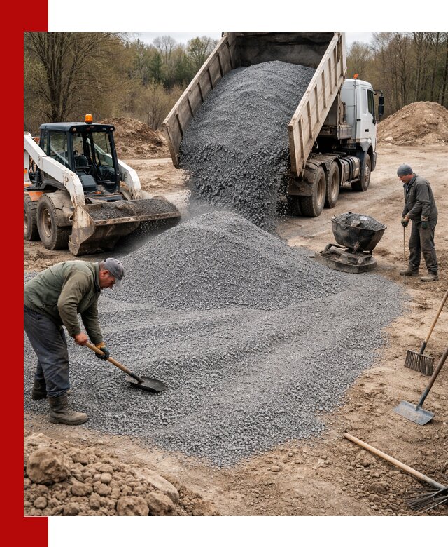 Отсев для подсыпки в донском — доставка и подсыпка на участок