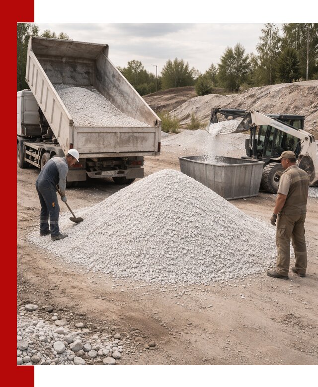 Доставка и продажа белой мраморной крошки в донском