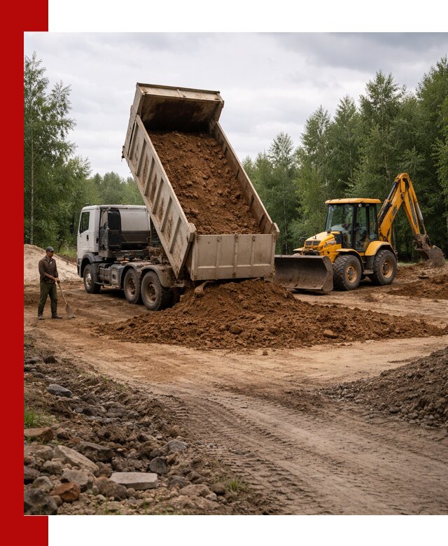 Доставка суглинка самосвалами в донском подсыпка и планировка