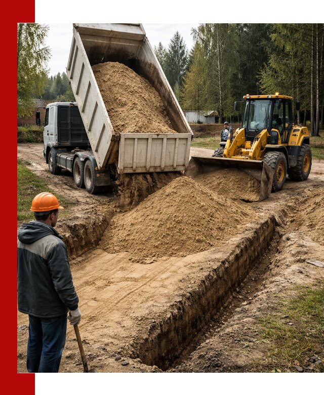 Доставка песчаного грунта в донском для строительных работ