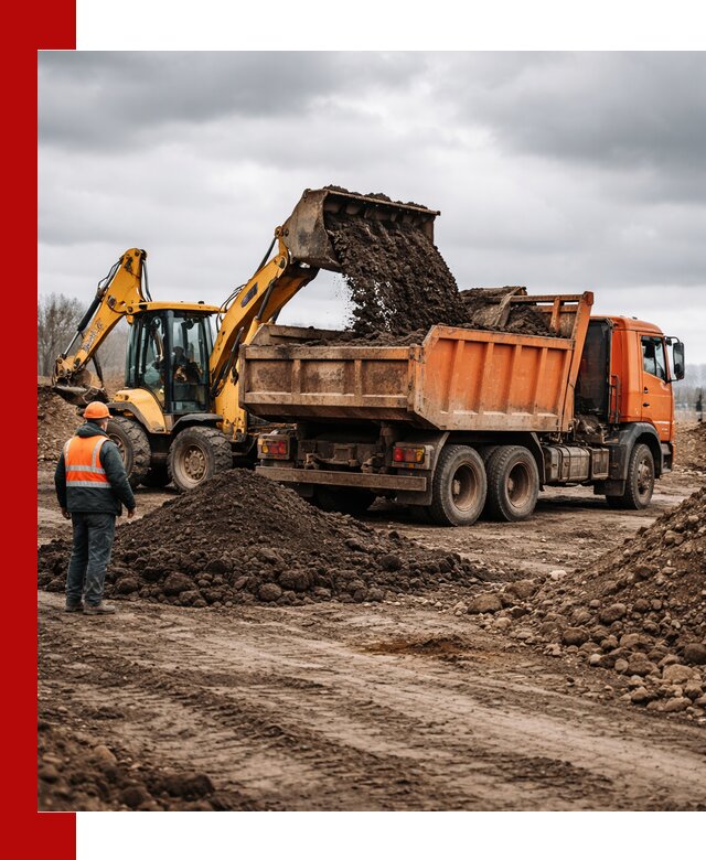 Вывоз грунта и строительного мусора в донском грузовыми самосвалами