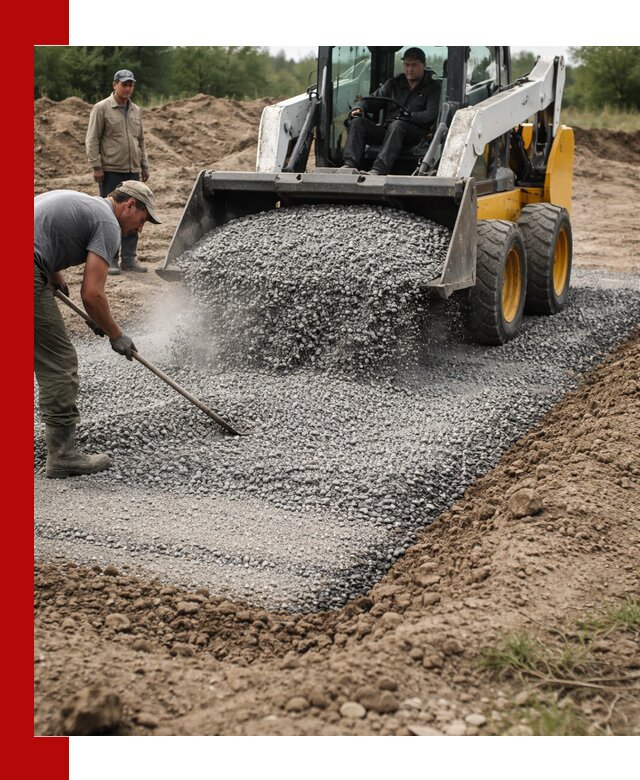 Устройство щебеночной подушки в донском для дорог и фундаментов